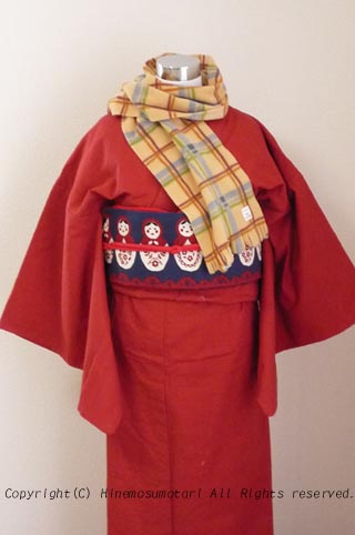 フリースのマフラー　茶系