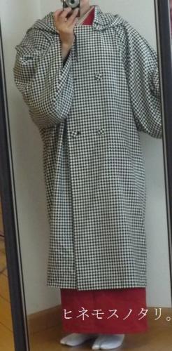 千鳥格子のコート