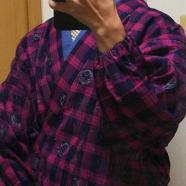 チェックの上っ張り