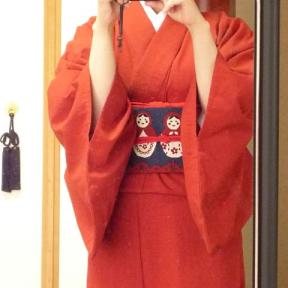 あかね色の綿紬