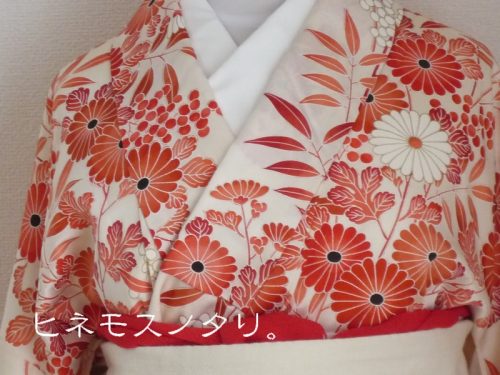 菊模様の付け下げ小紋