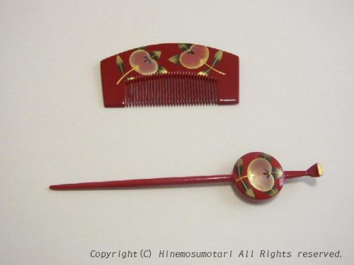 蒔絵の櫛と平打ちセット