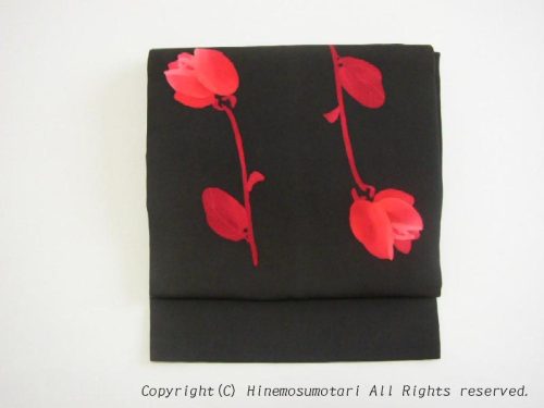 チューリップの染め帯