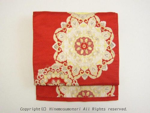 朱色の名古屋帯