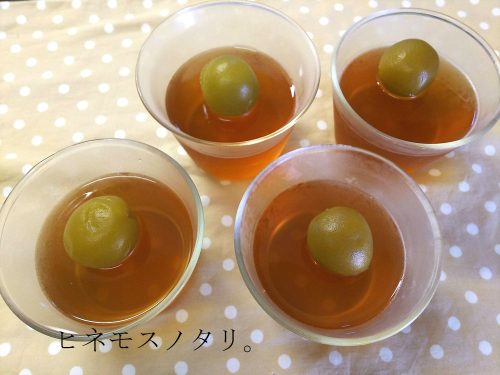 煮梅の煮汁の梅ゼリー